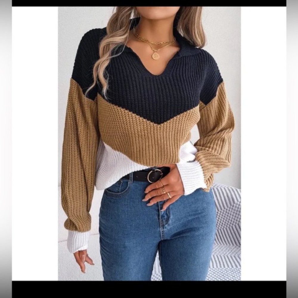 Stacey Color Block Knit Sweater